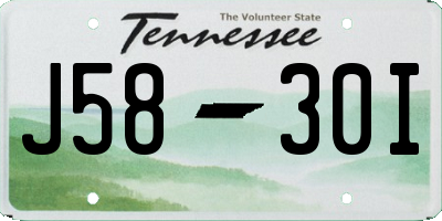 TN license plate J5830I