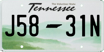 TN license plate J5831N