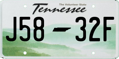 TN license plate J5832F