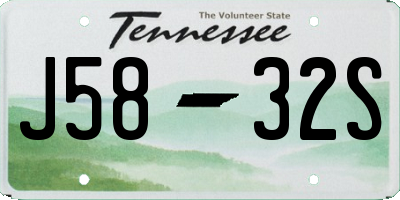 TN license plate J5832S