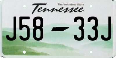 TN license plate J5833J