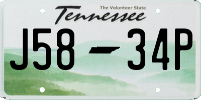 TN license plate J5834P