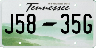 TN license plate J5835G