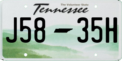 TN license plate J5835H