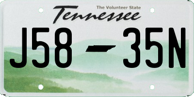 TN license plate J5835N