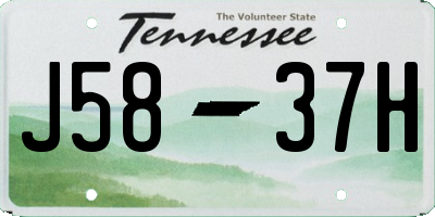 TN license plate J5837H