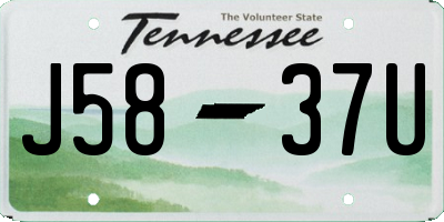 TN license plate J5837U