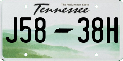TN license plate J5838H