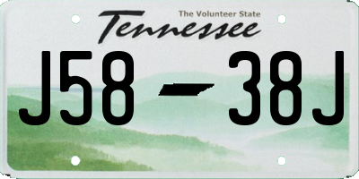TN license plate J5838J