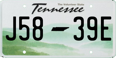 TN license plate J5839E