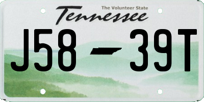 TN license plate J5839T