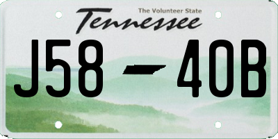 TN license plate J5840B