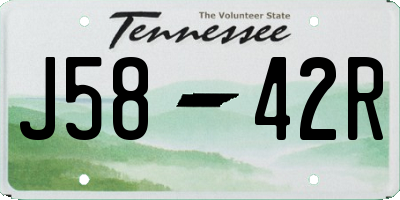 TN license plate J5842R