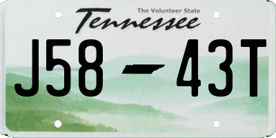 TN license plate J5843T