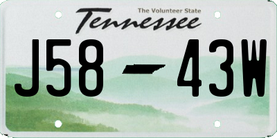 TN license plate J5843W