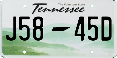 TN license plate J5845D