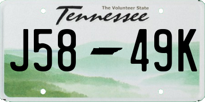 TN license plate J5849K