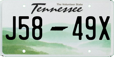 TN license plate J5849X