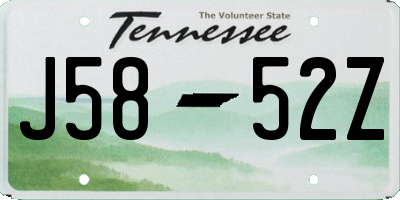 TN license plate J5852Z