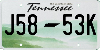 TN license plate J5853K