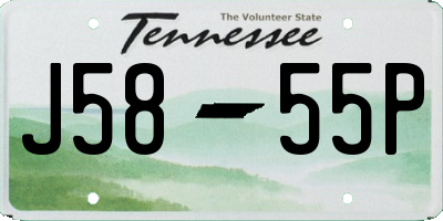 TN license plate J5855P