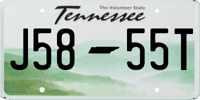TN license plate J5855T