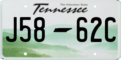 TN license plate J5862C