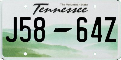 TN license plate J5864Z