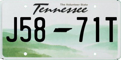 TN license plate J5871T