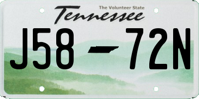 TN license plate J5872N