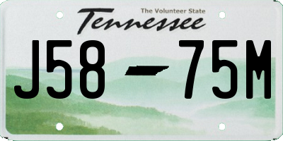 TN license plate J5875M