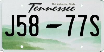 TN license plate J5877S