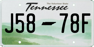 TN license plate J5878F