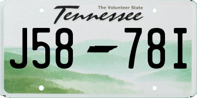 TN license plate J5878I