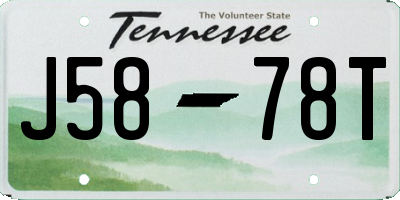 TN license plate J5878T
