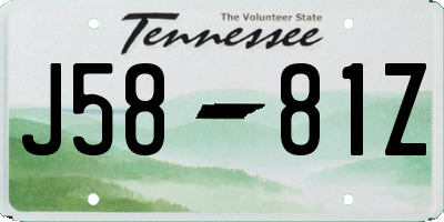 TN license plate J5881Z