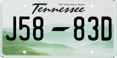 TN license plate J5883D