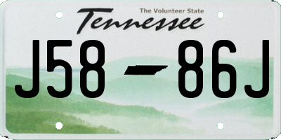 TN license plate J5886J