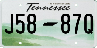 TN license plate J5887Q