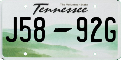 TN license plate J5892G