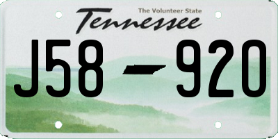 TN license plate J5892O