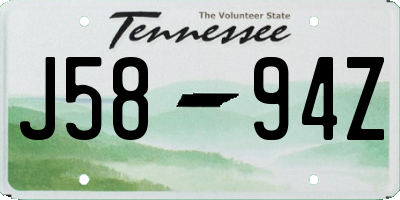 TN license plate J5894Z