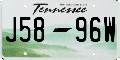 TN license plate J5896W