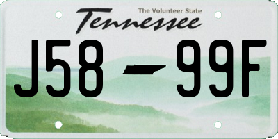 TN license plate J5899F