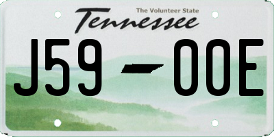 TN license plate J5900E