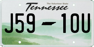 TN license plate J5910U