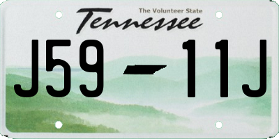 TN license plate J5911J