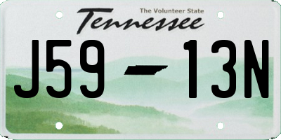TN license plate J5913N