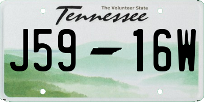 TN license plate J5916W