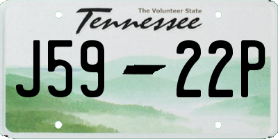 TN license plate J5922P
